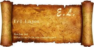Erl Lajos névjegykártya