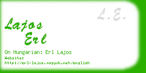 lajos erl business card